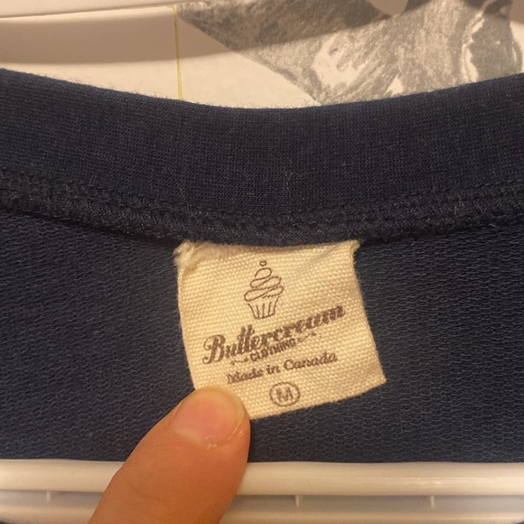 Buttercream, clothing, navy, and black lace sweatshirt - Picture 2 of 4